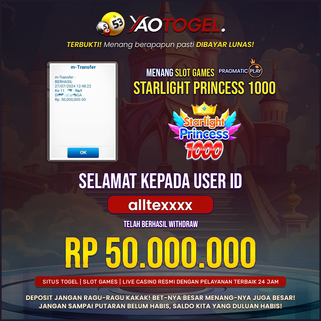 YAOTOGEL- BERHASIL JACKPOT DI PRINCESS STARLIGTH 1000 50.000.000 PECAH