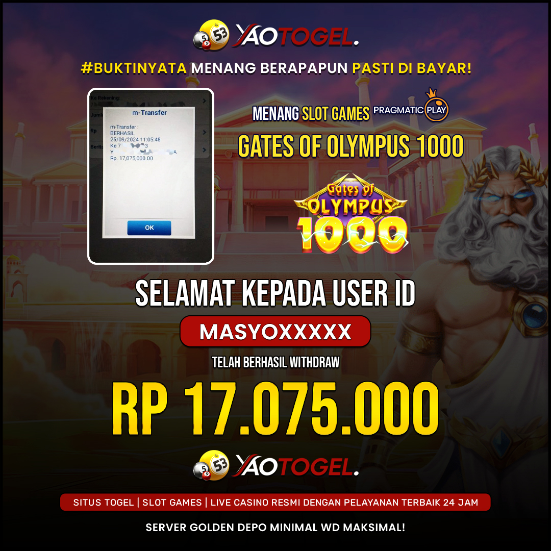 YAOTOGEL - BERHASIL JACKPOT DI GATES OF OLYMPUS 1000 !!!