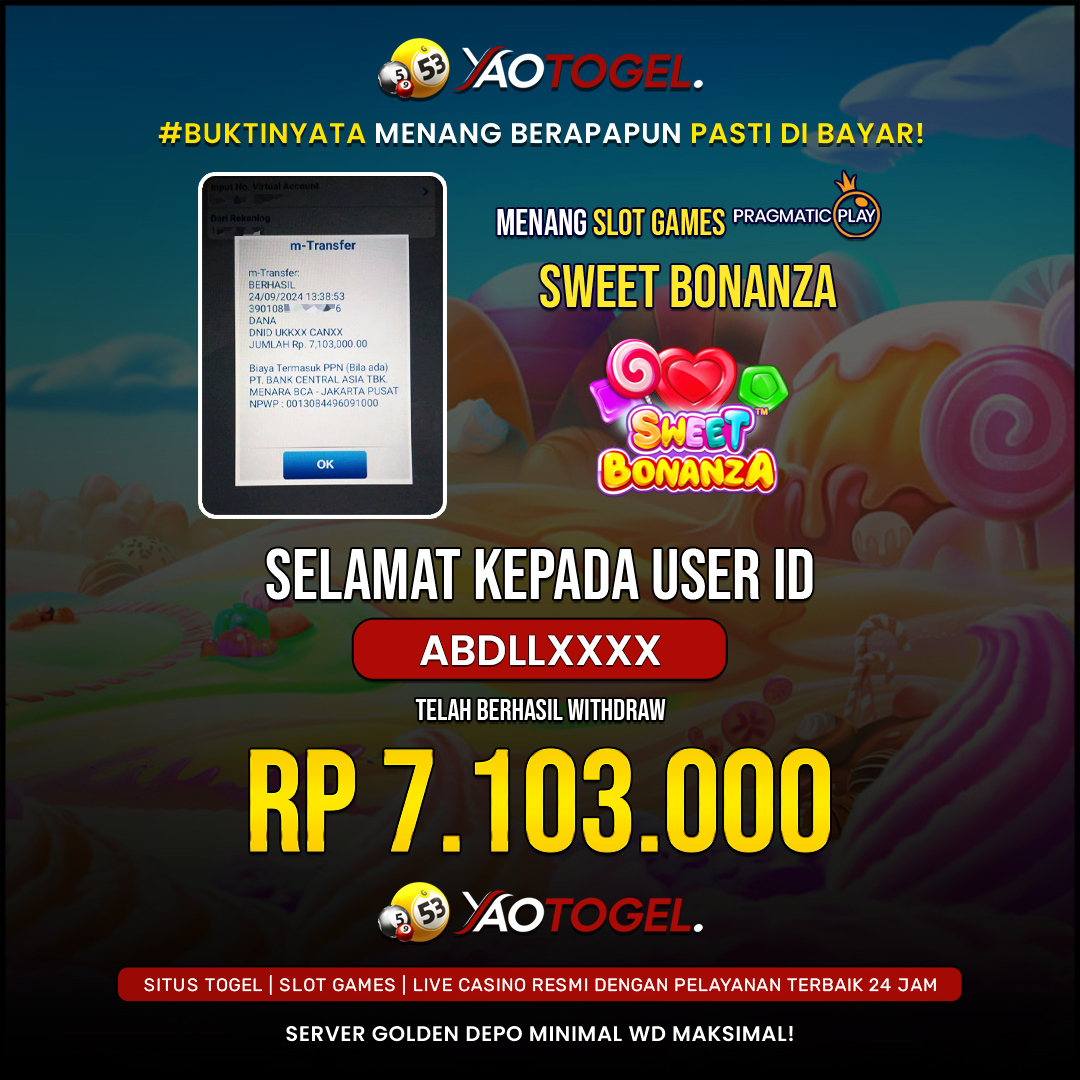 YAOTOGEL - BERHASIL JACKPOT DI SWEET BONANZA !!!