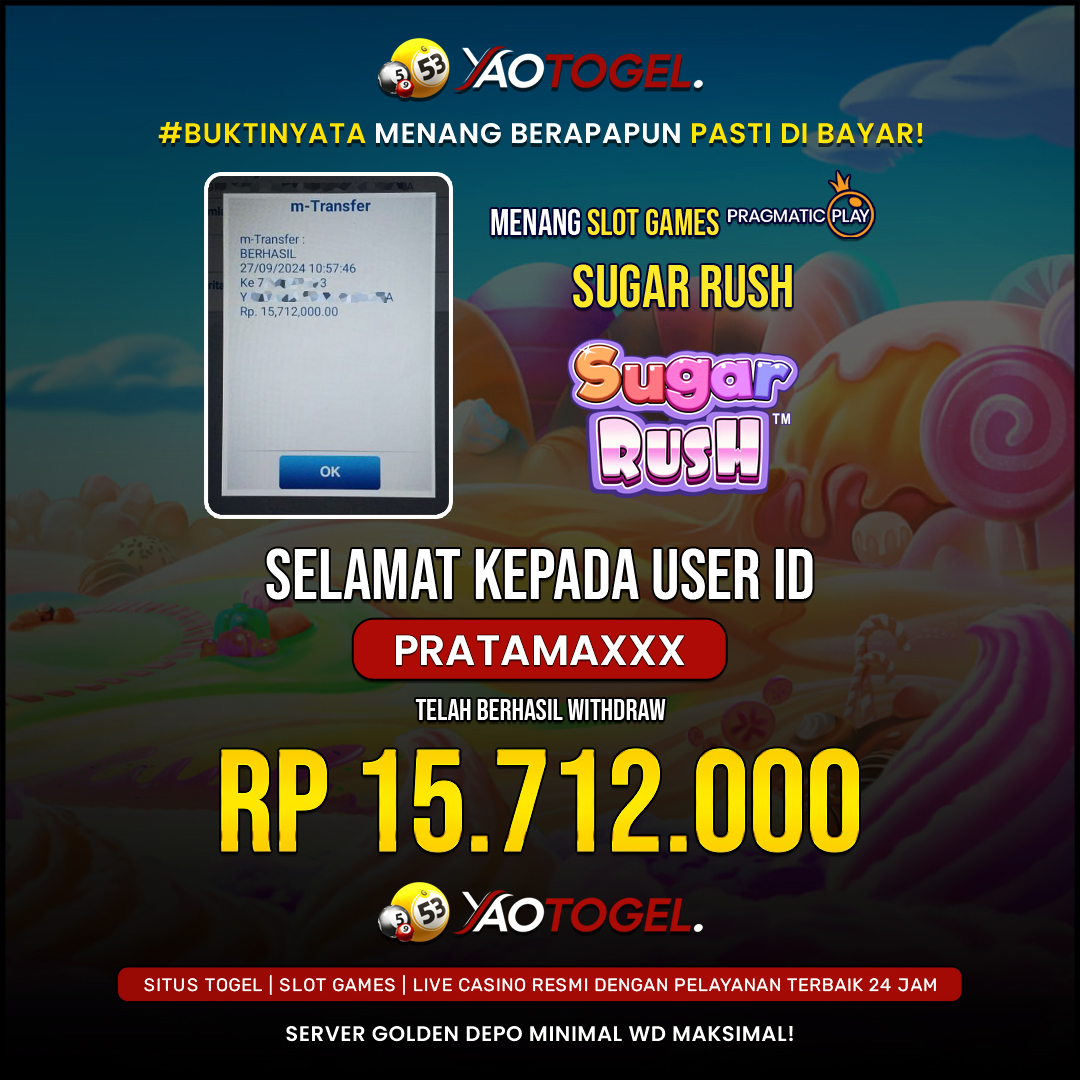 YAOTOGEL - BERHASIL JACKPOT SUGAR RUSH