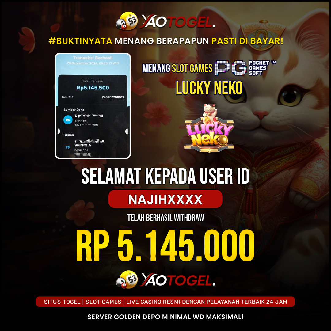 YAOTOGEL - BERHASIL JACKPOT LUCKY NEKO