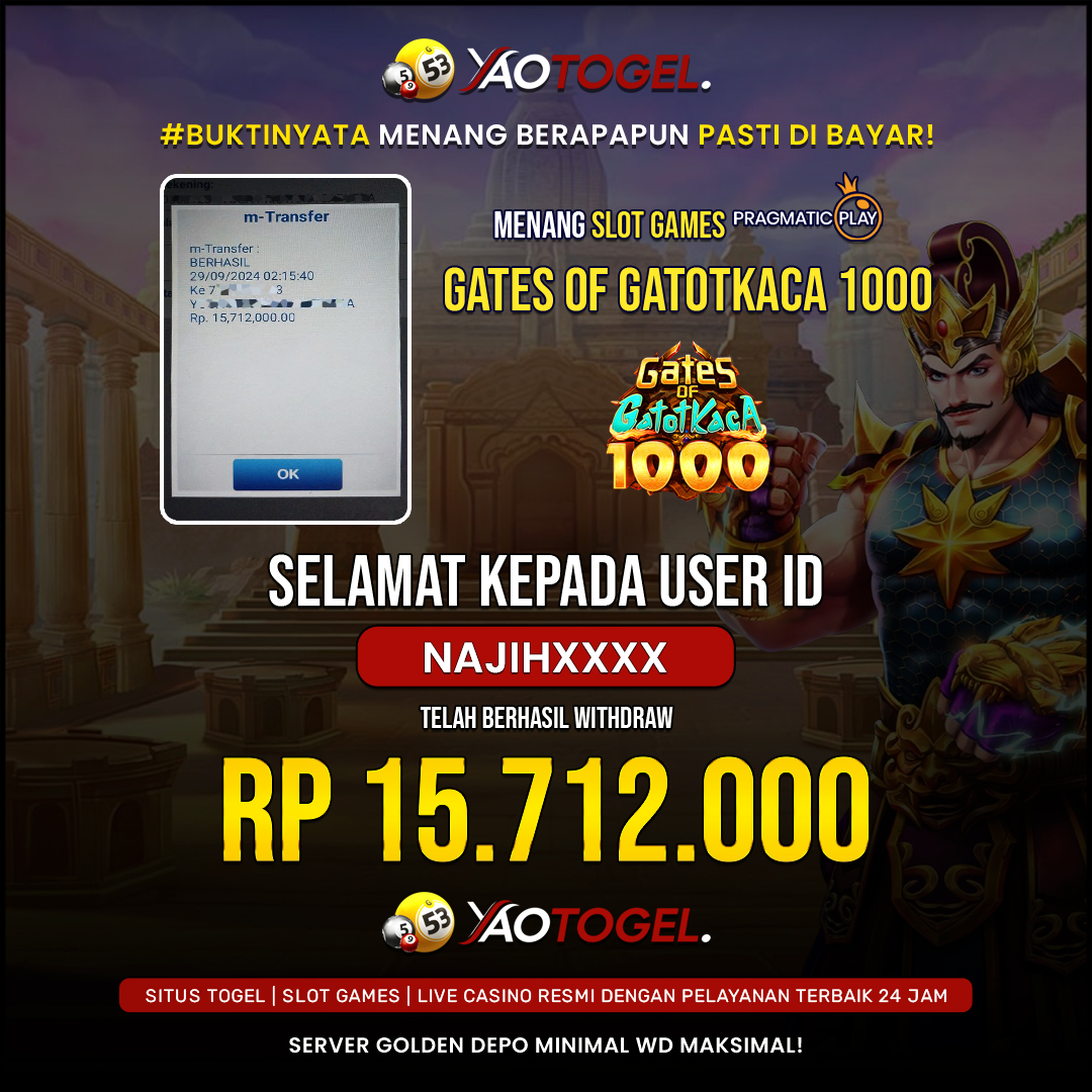 YAOTOGEL - BERHASIL JACKPOT GATES OF GATOTKACA 1000