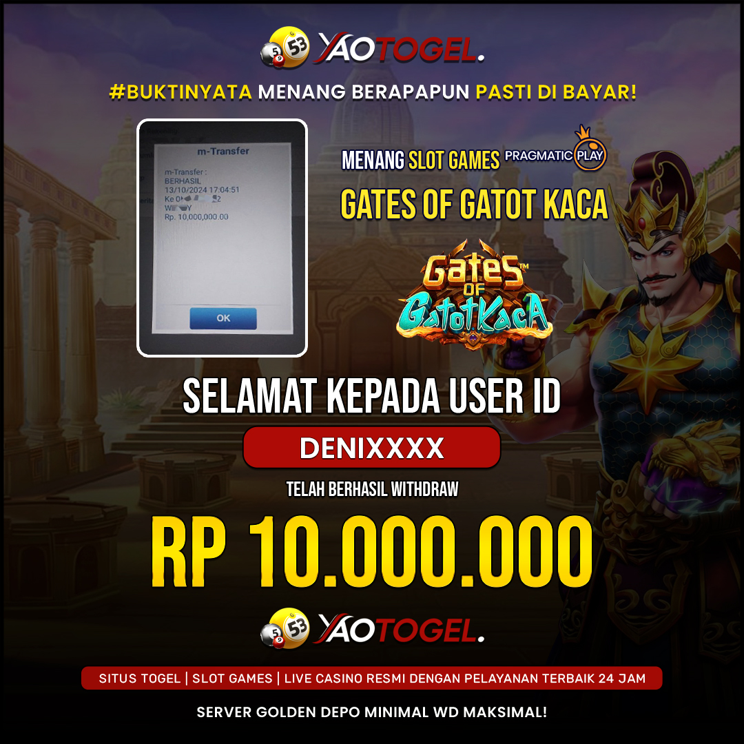 YAOTOGEL - BERHASIL JACKPOT GATES OF GATOT KACA