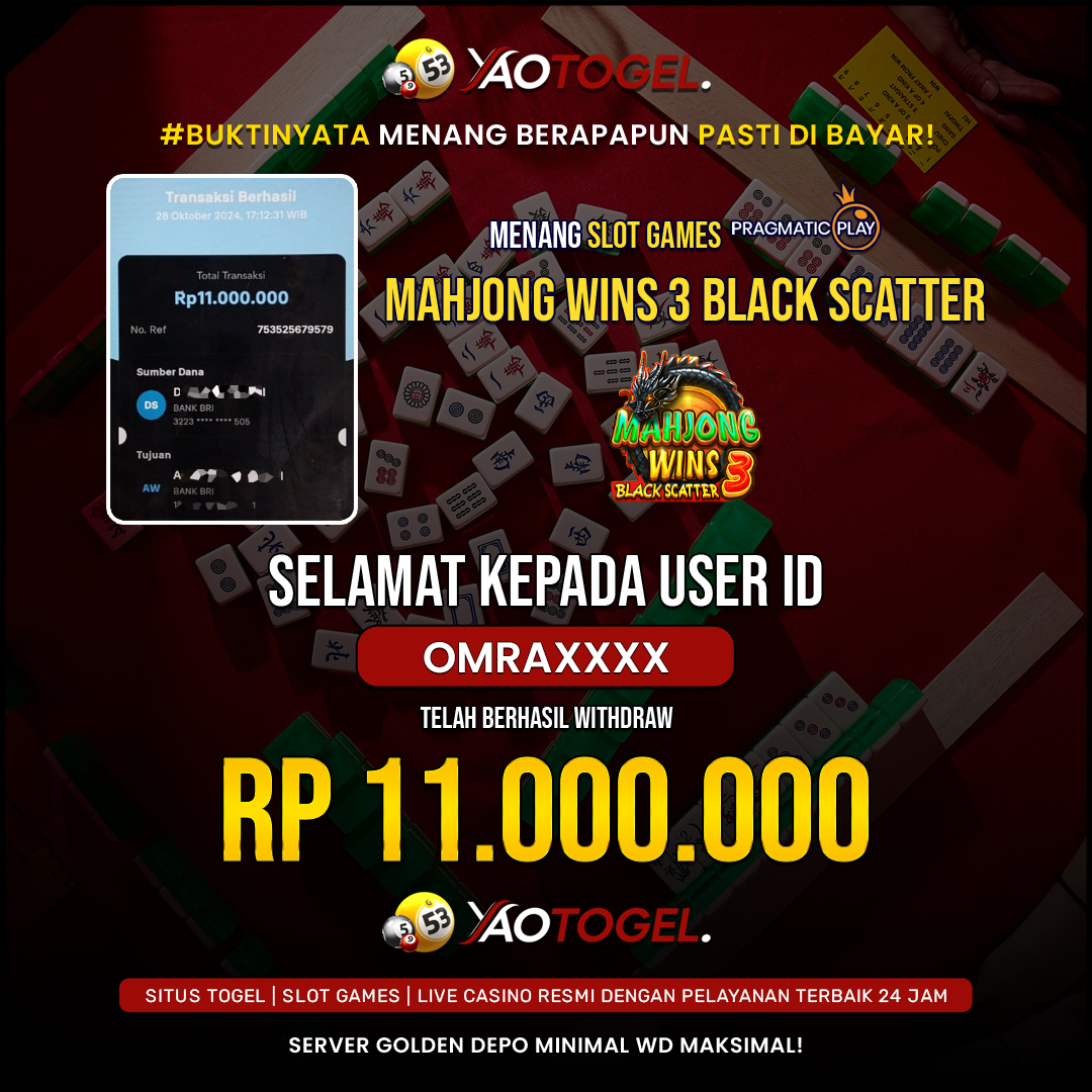 YAOTOGEL - BERHASIL JACKPOT MAHJONG WINS 3 BLACK SCATTER