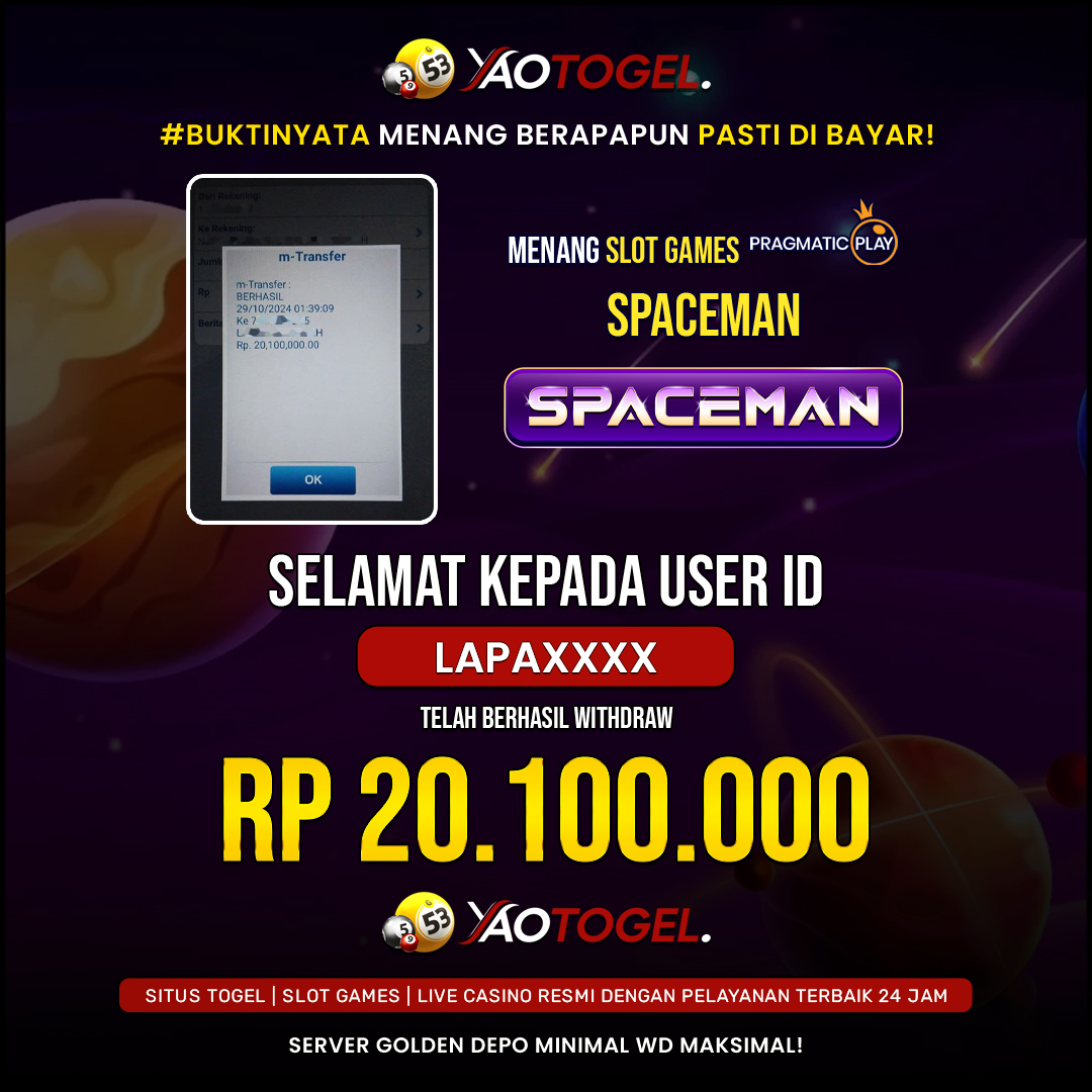 YAOTOGEL - BERHASIL JACKPOT SPACEMAN