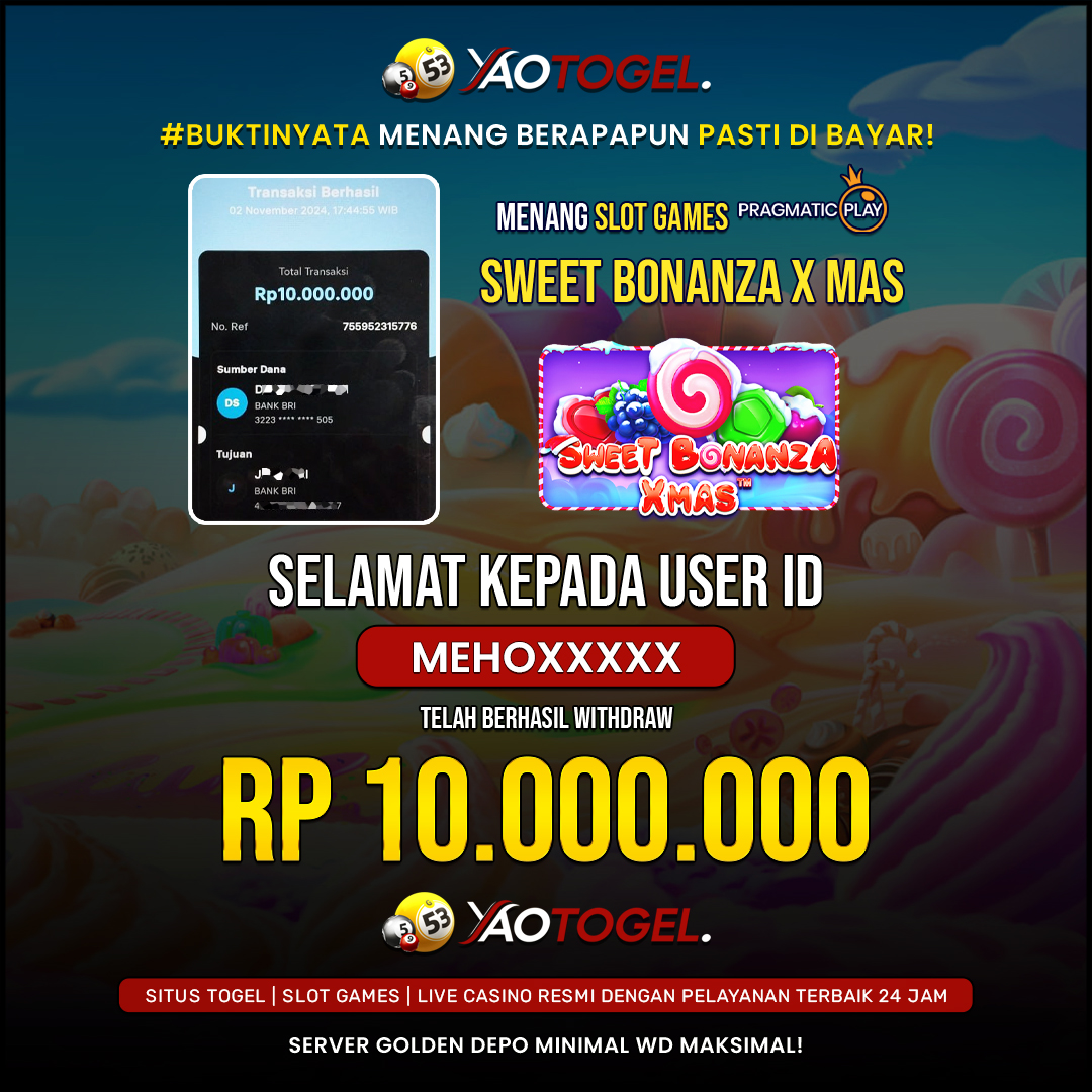 YAOTOGEL - BERHASIL JACKPOT SWEET BONANZA X MAS