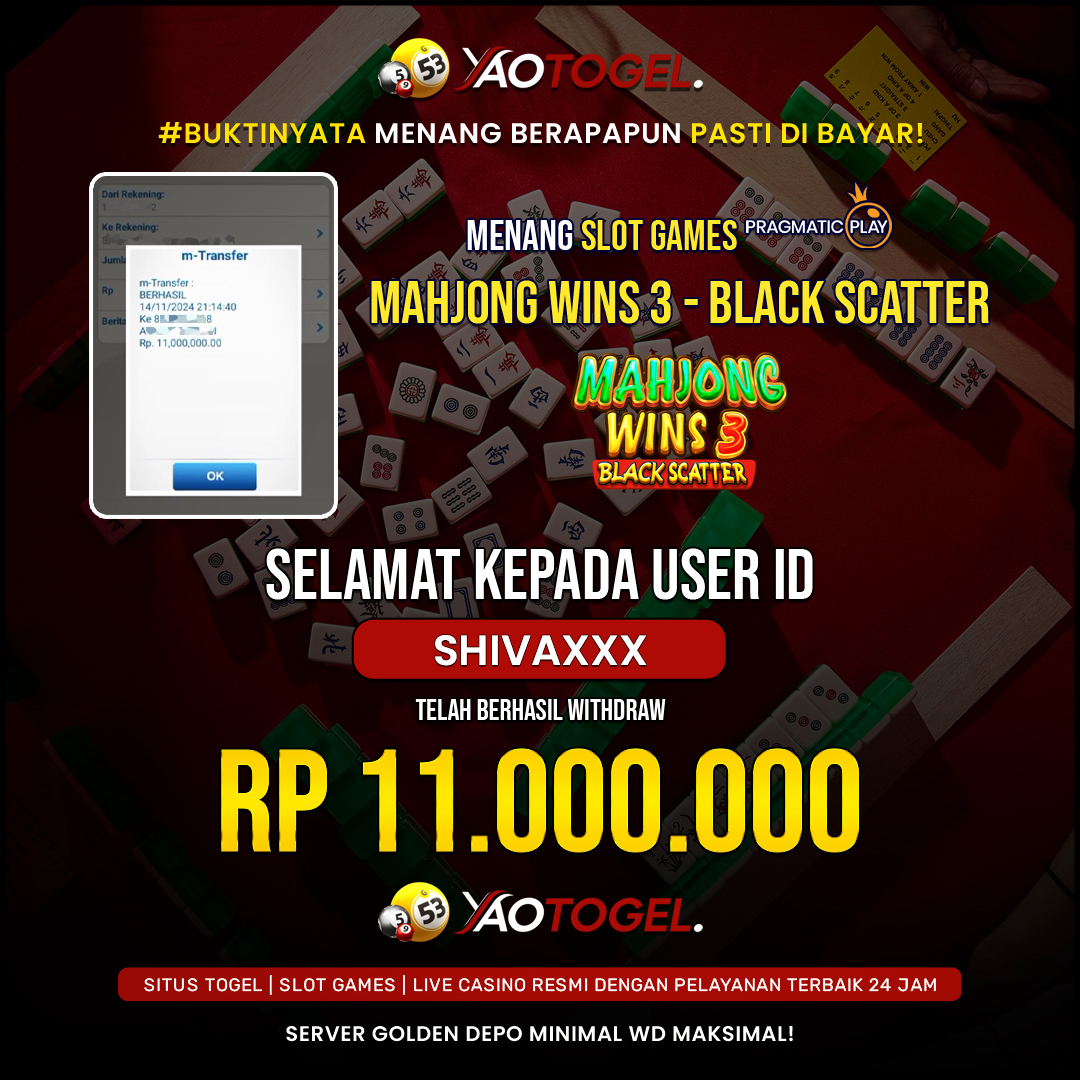 YAOTOGEL - BERHASIL JACKPOT MAHJONG WINS 3 BLACK SCATTER